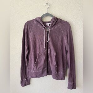 James Perse Vintage 100% Cotton Terry Purple Hoodie Women's Size S
